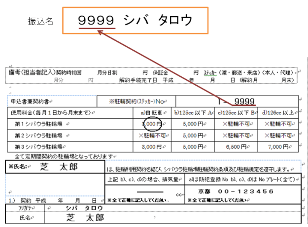 振込名について